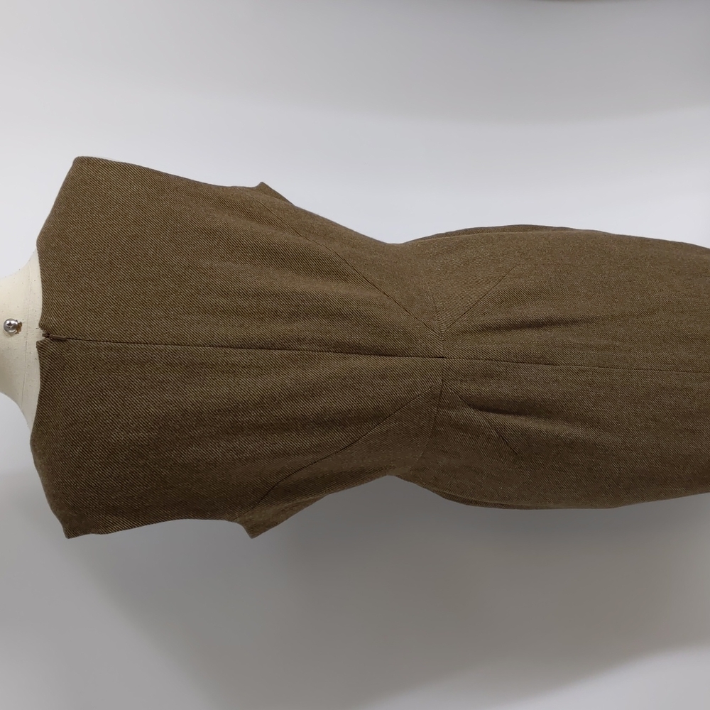 LK Bennett Olive Green Wool Sheath Dress - Picture 5 of 7